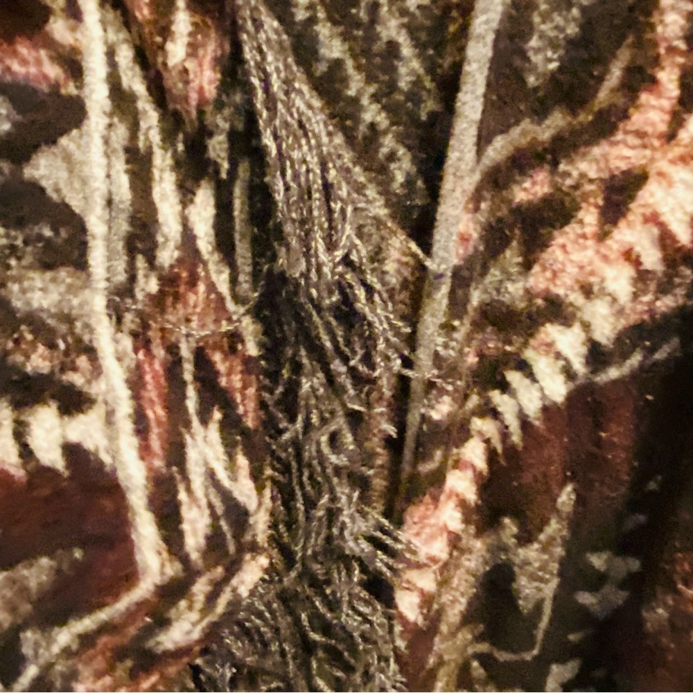 Lucky Brand Southwest Print Blanket Fringe Open Cardigan Western - Picture 4 of 5